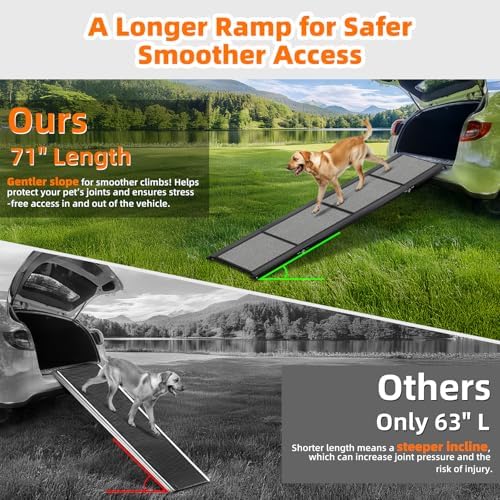 Dog Ramp for Car ”” Large Folding Pet Stair Ramps for Truck, - Image 2