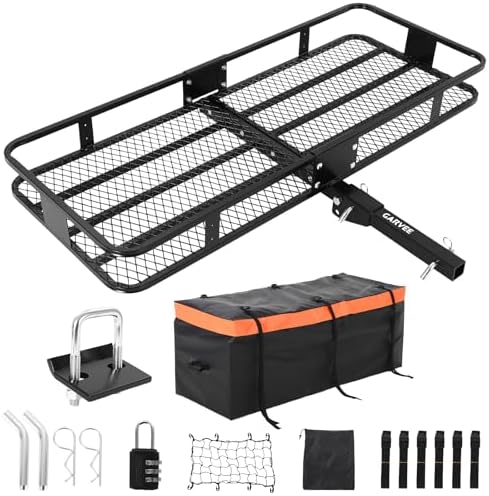 GarveeTech 72" x 30" x 6" Heavy-Duty Folding Hitch Cargo Carrier – 600 Lbs by GarveeTech
