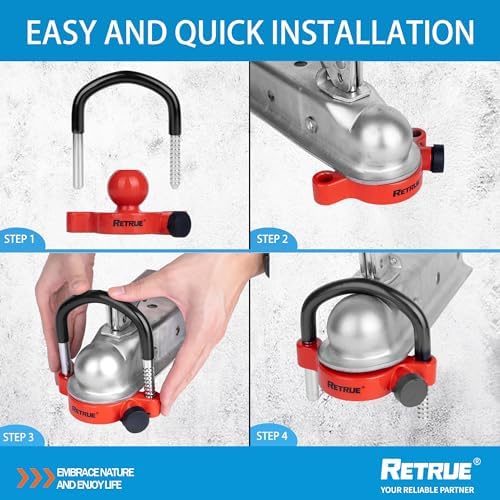 RETRUE Universal Trailer Coupler Hitch Lock, Waterproof Cover & Cap - Image 6