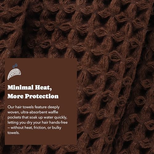 Luxury Organic Japanese Cotton Hair Drying Waffle Towel Wrap - Image 6