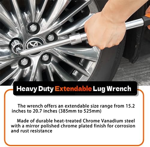 Extendable Lug Wrench with Flip Sockets - Image 3