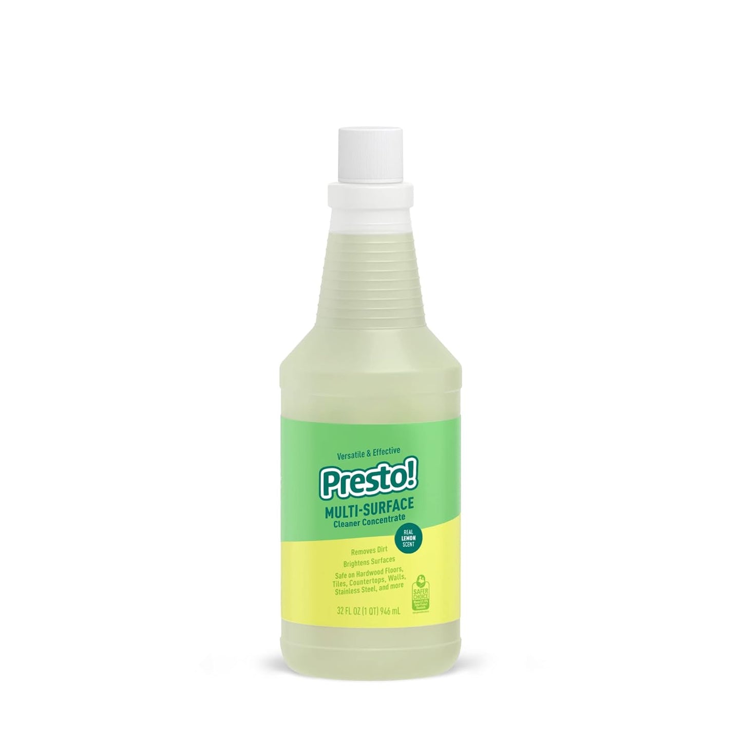Amazon Brand - Presto! Multi-Surface Cleaner Concentrate, 2X Concentrated Formula, Lemon Scent, 32 fl oz (Pack of 2)