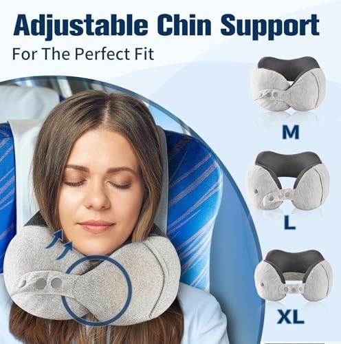 Cirorld Neck Pillow for Traveling, Travel Pillows for Airplanes Light Grey - Image 3