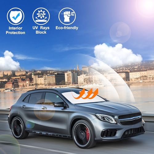 Windshield Sun Shade for 2015-2020 Mercedes Benz GLA Accessories - Image 5