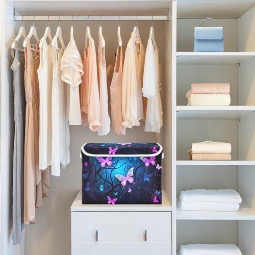YETTASBIN Purple Blue Butterfly Storage Basket - Image 6