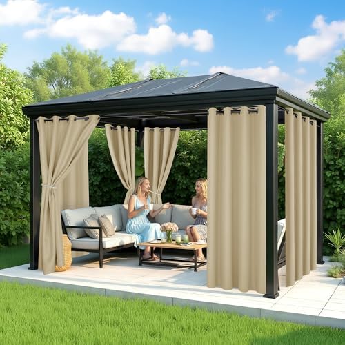 Outdoor Curtains for Patio Waterproof, 6 Drape Panels - Image 4
