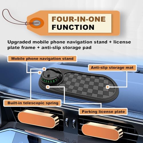 Car Dashboard Mat Phone Holder Anti-Slip Rotatable Parking Number Display - Image 6