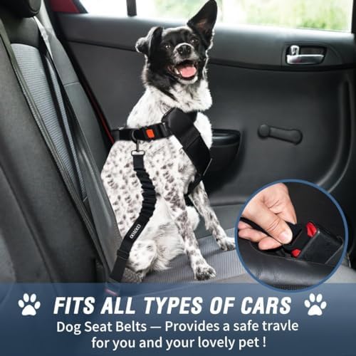 COOYOO Dog Seat Belt, Retractable Dog Car Harness Seat Belt - Image 2