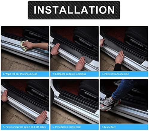 4Pcs Car Door Sill Protector for Honda Pilot, Carbon Fiber Anti-Scratch Guard - Image 5