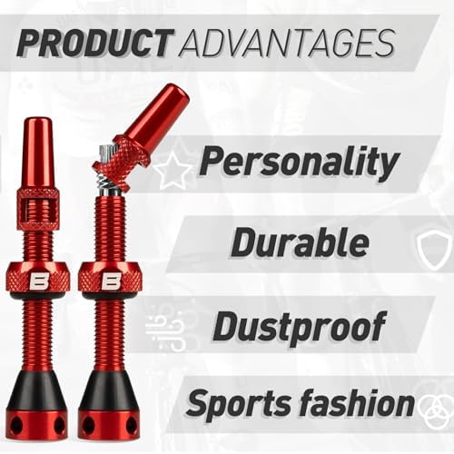 BWSHLF Tubeless Presta Valve Stem 40/44/55/60/65/80/100 mm, Super Light Alloy - Image 5