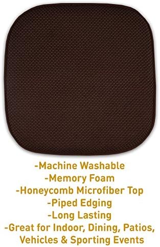 Sweet Home Collection 2 Pack Memory Foam Honeycomb Nonslip Back 16" x 16" - Image 3