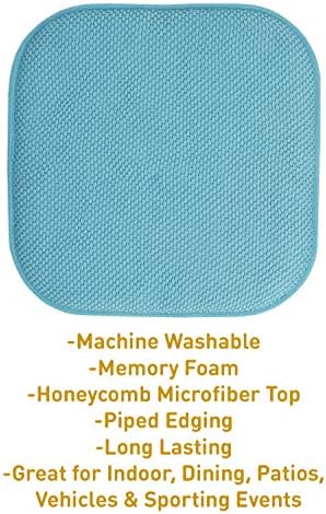 Sweet Home Collection Chair Cushion Memory Foam Pads Honeycomb Pattern Slip Non - Image 3