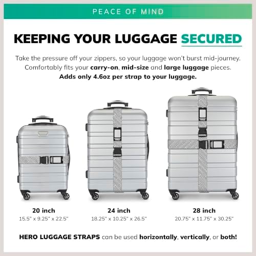 Hero Luggage Straps for Suitcases Heavy-Duty Adjustable Luggage Belt - Image 3