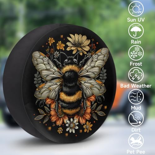 Bee Spare Tire Cover 15in Spare Wheel Covers Tire Storage Cover - Image 3