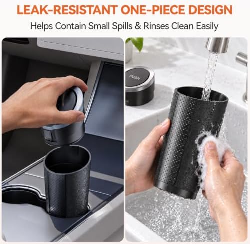 Car Trash Can with Lid, 2 Pack Mini Cup Holder Trash Can with 60 Bags, 900ML - Image 6