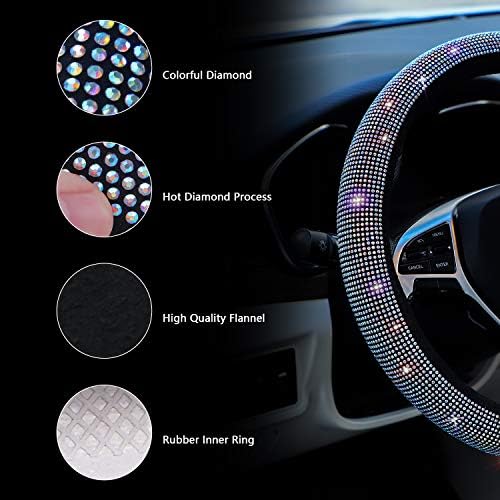 Car Sparkly Colorful Bling Steering Wheel Cover - Image 4