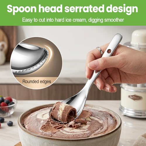 Serrated Ice Crusher Spoon, Stainless Steel Ice Ladle - Image 3