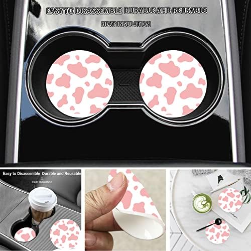 Pink Cow Print Steering Wheel Cover - Image 2
