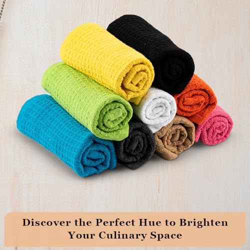 DishCloths Kitchen|Waffle Terry Check Weave Hand Towels|Cotton 12x12" Reusable - Image 6