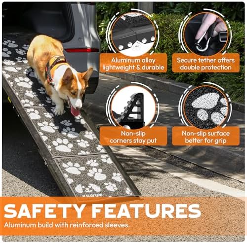 Upgraded Dog Ramp for Car 71"x17.2" Wide Portable Folding Pet Ramp - Image 4