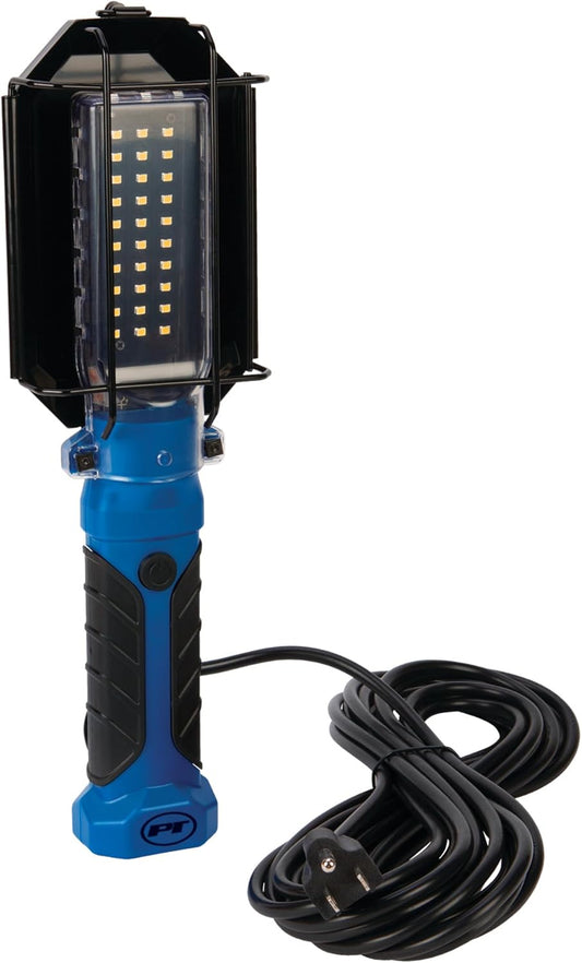 Performance Tool W2237 25' 18GA 1,000 lumen 120V LED Drop Light with Extra Built in 120V Outlet, 1 Pack