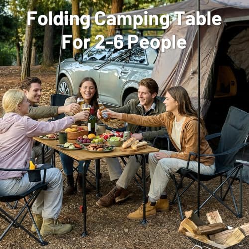 TIMBER RIDGE Bamboo Folding Camping Table, Portable RV Picnic Table - Image 4