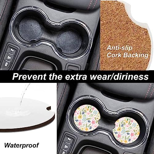 Absorbent Car Cupholder Coaster 2 Pack, Cute Car Coasters - Image 3