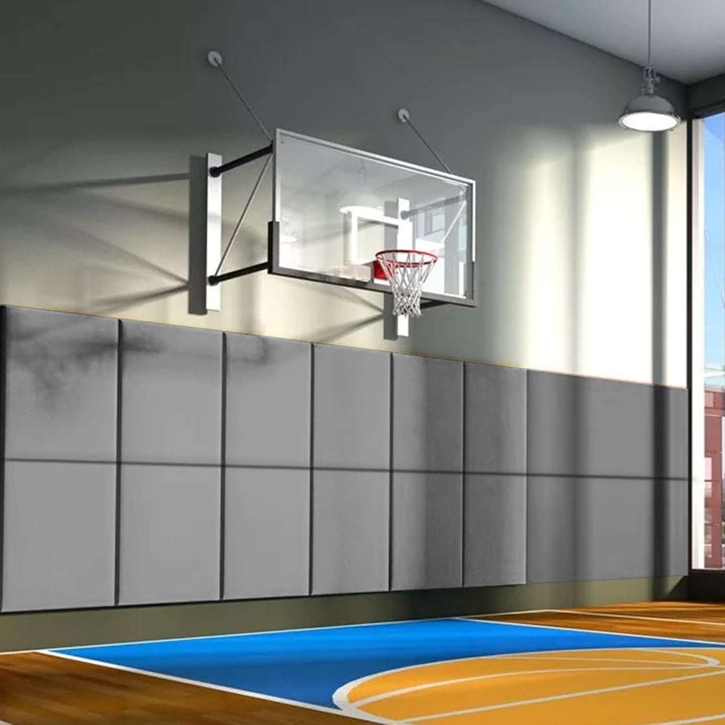 PROGOAL 60"/72" High Gym Wall Padding 2"/4" Thick Foam Basketball Court Wall Mount Protector for Garage Taekwondo Babyroom - Durable Waterproof Anti-Cushion
