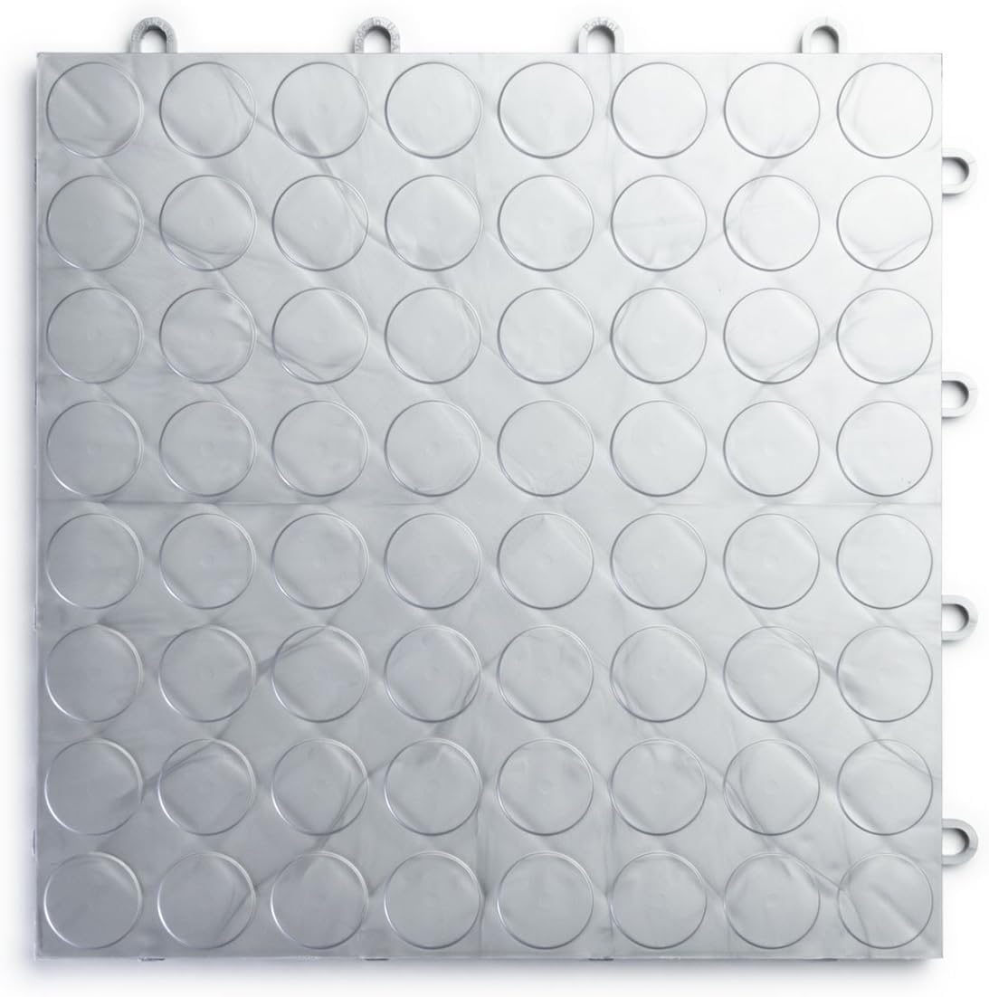 Big Floors RaceDeck CircleTrac, Interlocking Non-Slip Garage Flooring Tile, Durable, Modular, Heavy-Duty Copolymer, Easy Install (Alloy, 12 Pack of 12 x 12" Tiles)