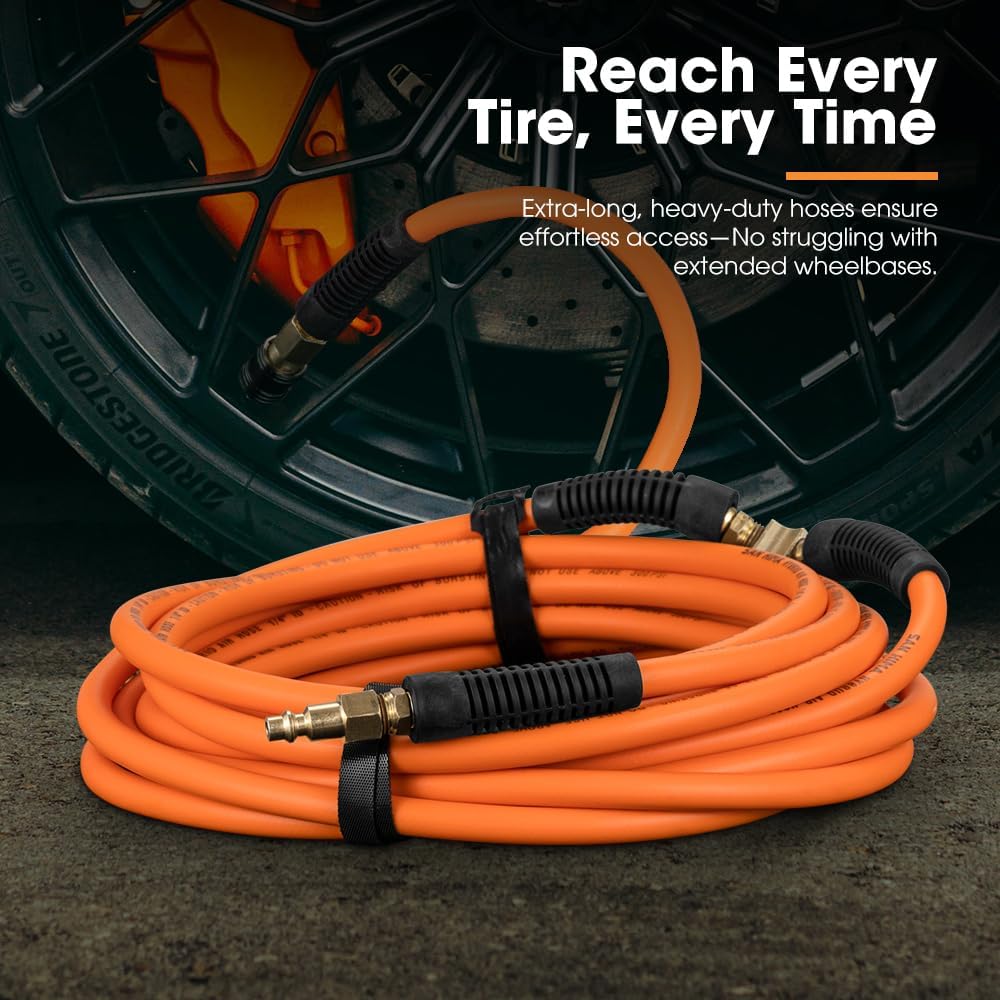 SanHima 4 Tire Inflation Deflation System - Fits up to 200" Wheelbase, Fast High Flow 4-Way Air Down Tire Inflator Deflator for Truck Car Trailer Motocycle