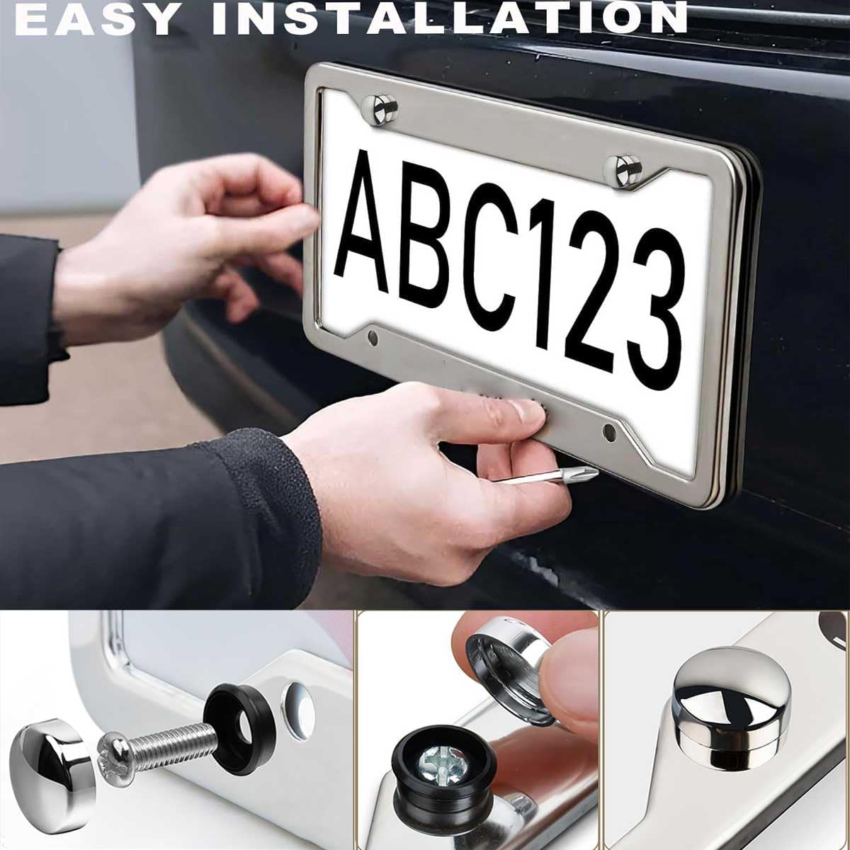 License Plate Frames Paw Prints License Plate Holder Bear Paw Auto Accessory Bracket Aluminum License Tag Plate with Screws-6x12 Inch-1Pcs
