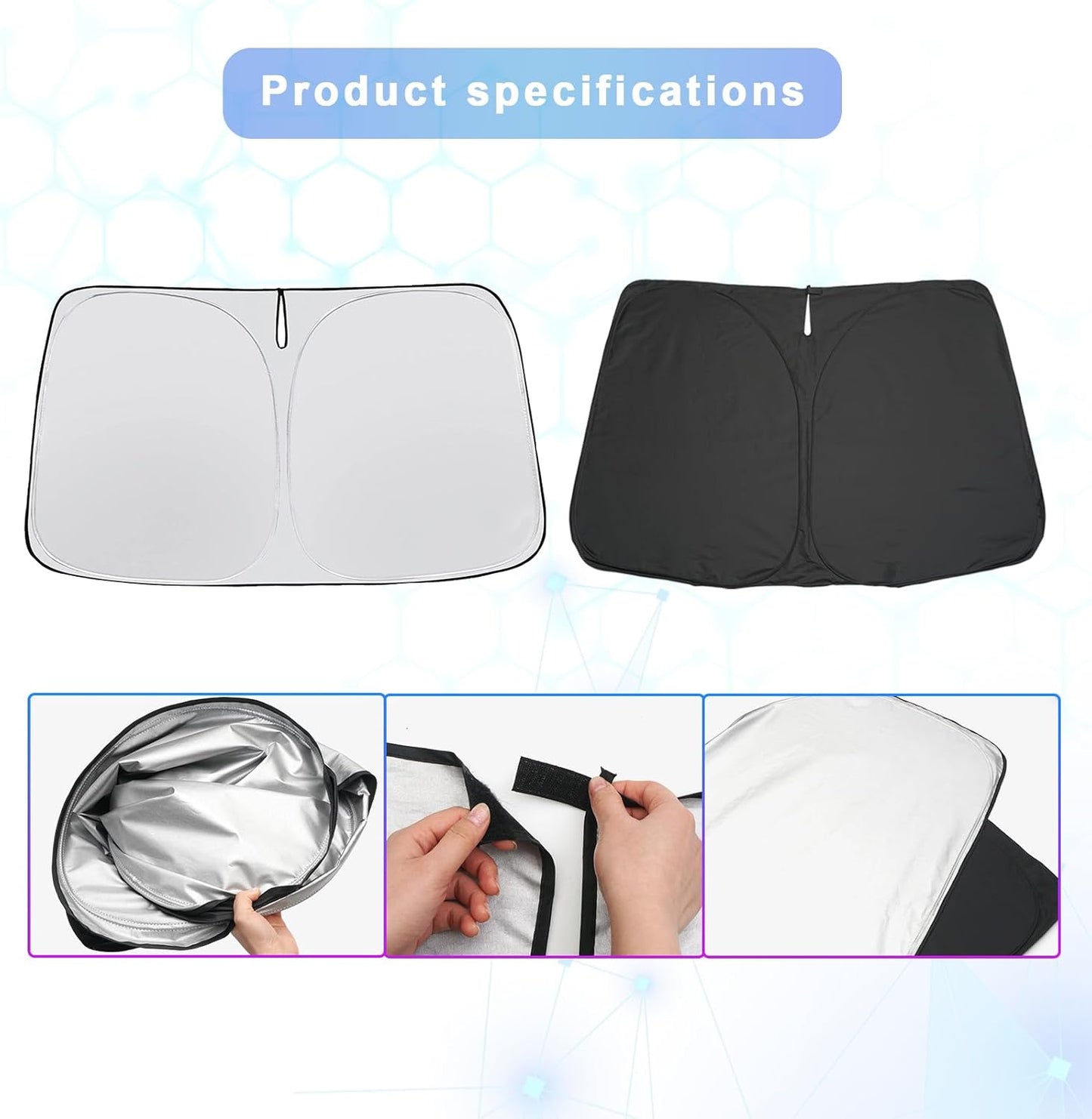 SXCY for 2024 2025 Hyundai Kona Windshield Sunshade for 2024 2025 Hyundai Kona SE SEL N-line Limited Accessories 2024 2025 Kona Sun Shade Foldable Sun Shield 2025 Kona Sunshade 2024 Kona Sun Protector
