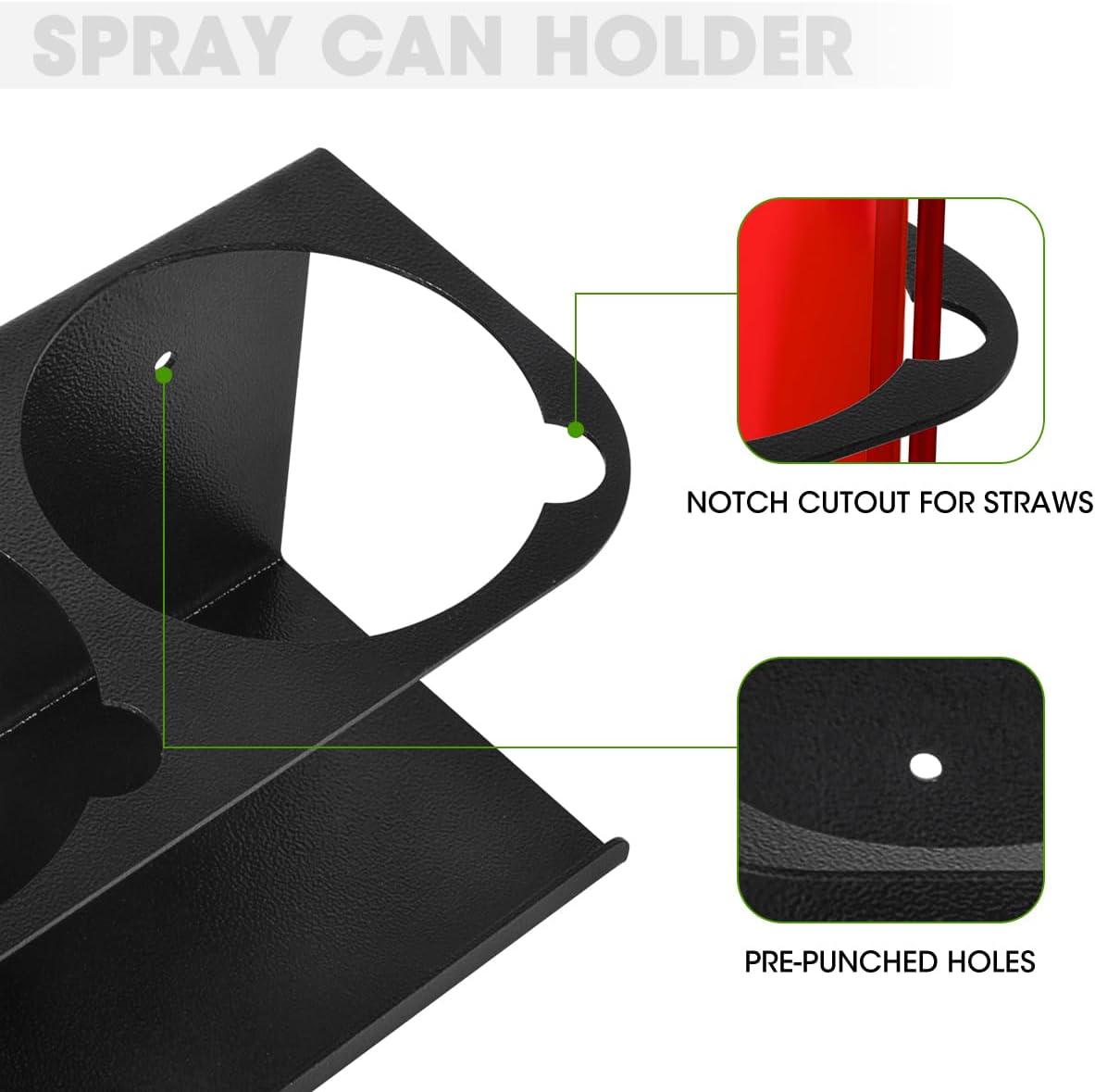 Touri 4 Pack Spray Can Holder for Garage and Workspace, Wall-Mounted Steel Aerosol Can Holder (20 Cans)