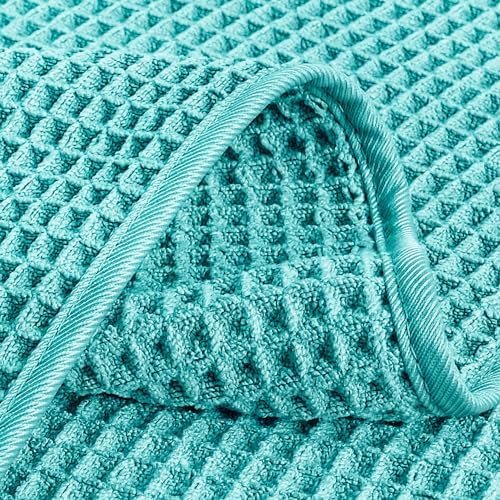 POLYTE 430 GSM Poly Blend Microfiber Waffle Wash Cloth Face Towel, 13x13 in - Image 3
