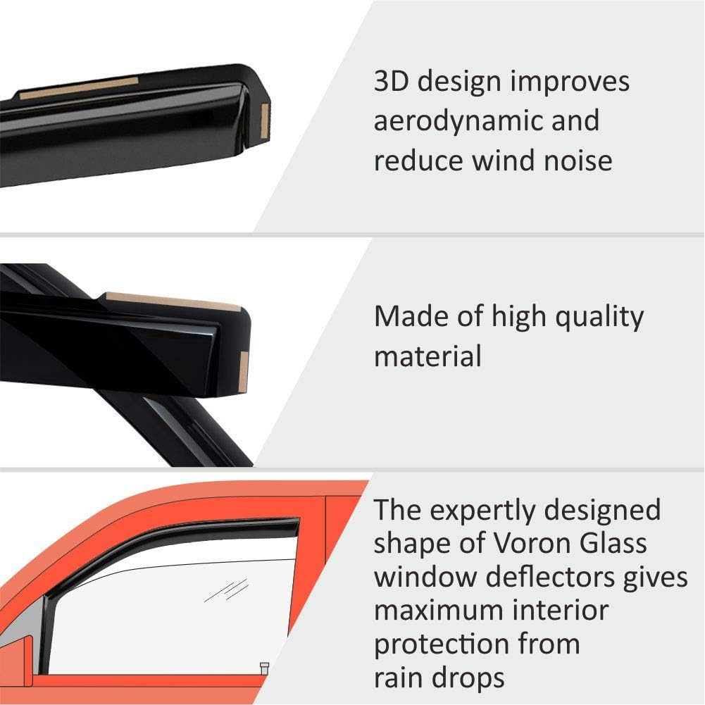 Voron Glass in-Channel Extra Durable Rain Guards for Toyota Venza 2021-2025, Window Deflectors, Vent Window Visors, 4 Pieces - 200683
