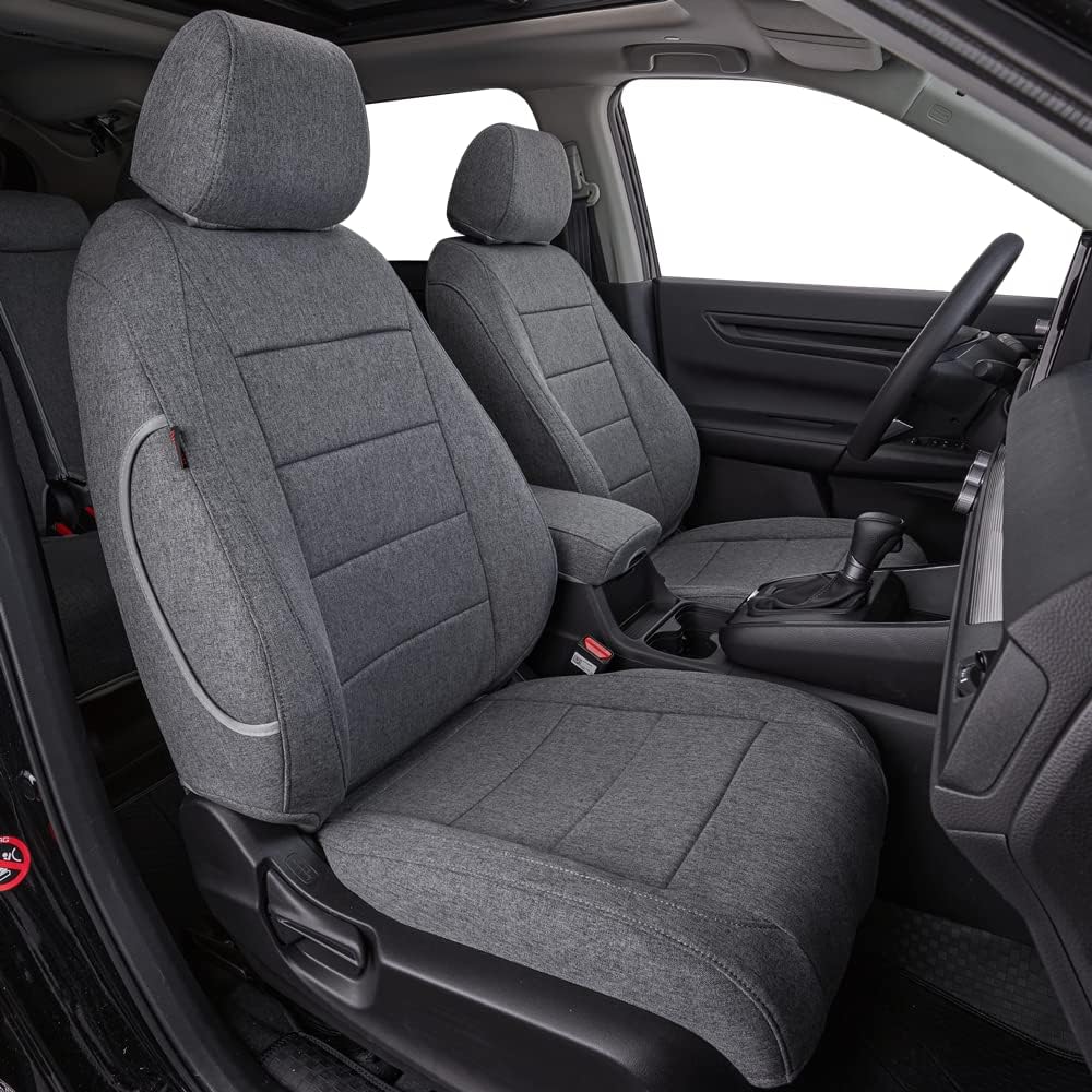 coverdream CRV Seat Covers Custom Fit for 2015 2016 Honda CRV LX,EX,SE,EX-L,Touring,Full Coverage,Airbag Compatible,Polyester Car Seat Protector(Full Set,Gray)