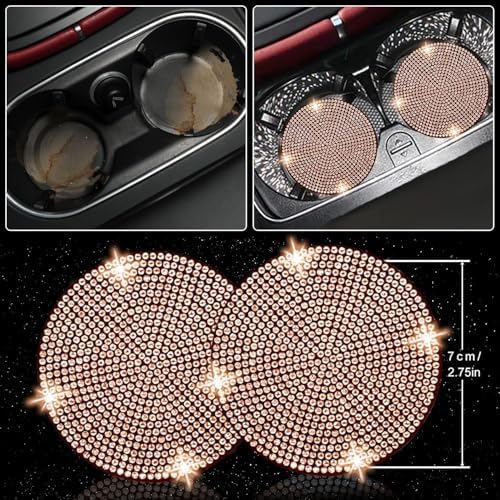 NBTEPEM 27 PCs Gold Champagne Bling Car Accessories Set - Image 7