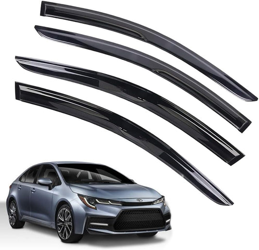 Rain Guards for Toyota Corolla Sedan 2019-2023, Tape-on Side Window Deflectors for Toyota Corolla Sedan, Window Visors for Toyota Cars, for Toyota Car Accessories, 4 pcs