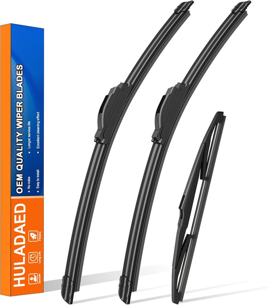 HULADAED® 26'' 18'' 12'' Windshield Wipers Replacement for Kia Telluride 2023-2020 Sedona 2021-2015,Silicone Front Rear Wiper blades for MY Car-All Weather & Quiet(3 PACK)
