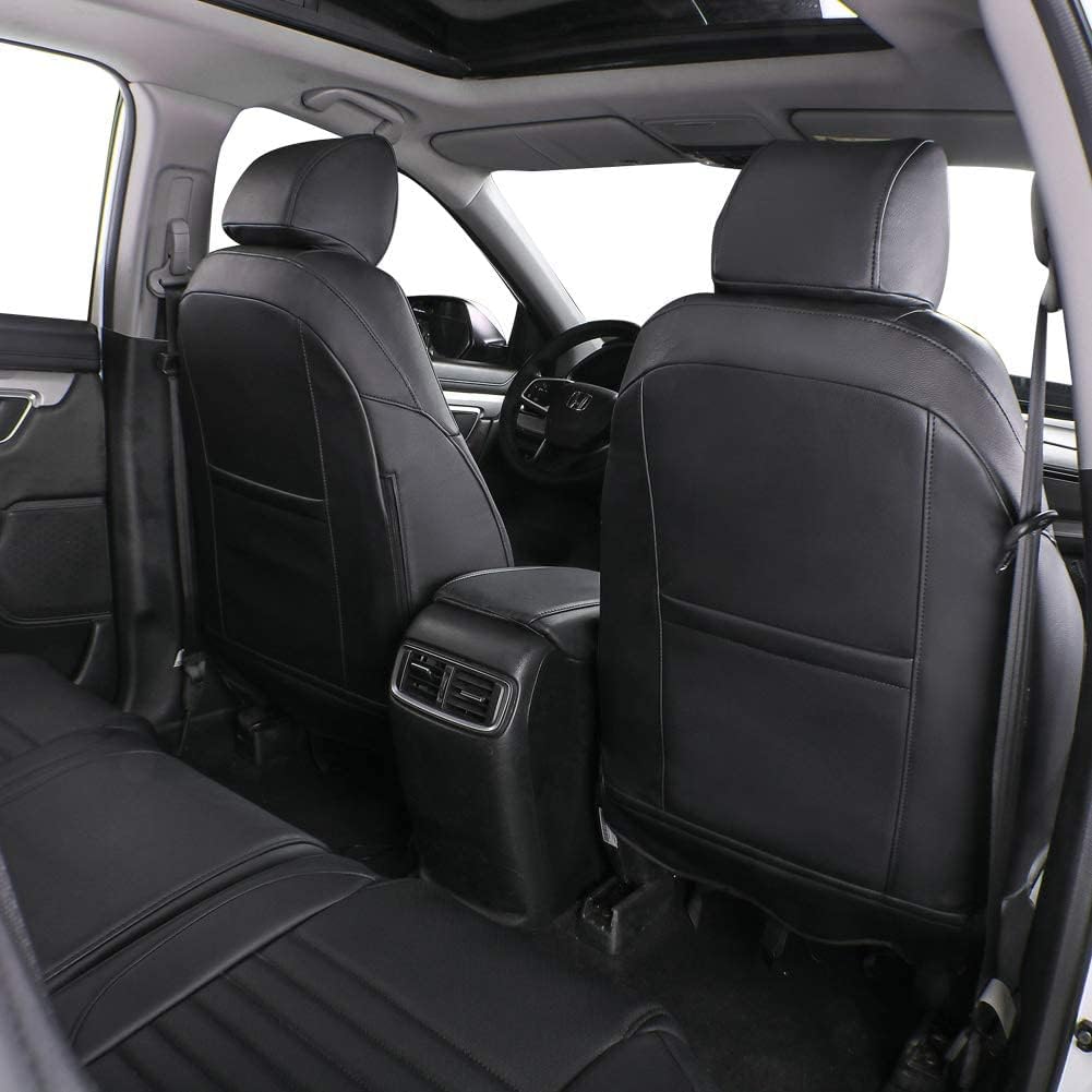 EKR Accord Seat Covers for Cars Honda Accord LX 2018 2019 2020 2021 2022(Rear Row W/Solid Backrest),Leather Seat Covers,Automotive Seat Covers,Car Seat Protector,Leather(Black)