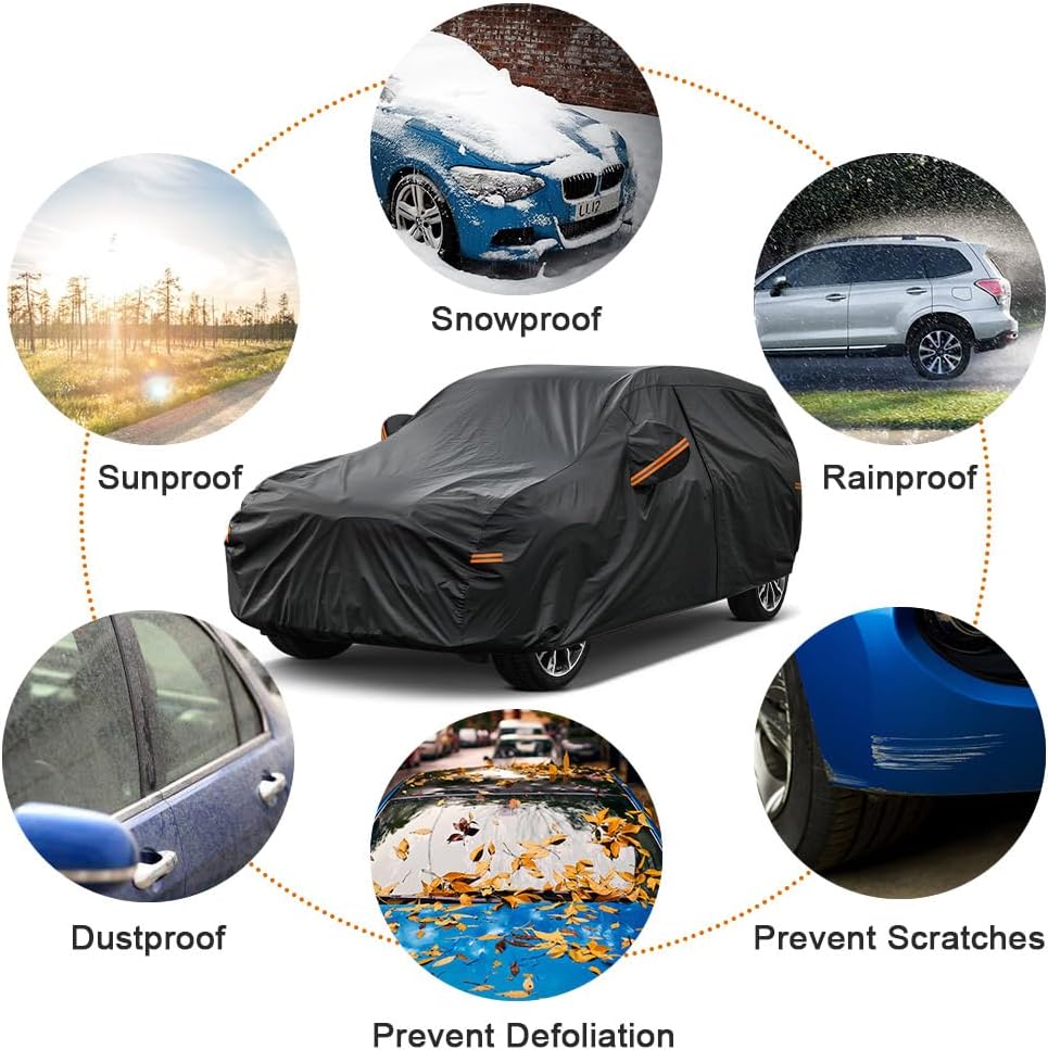Kayme 7 Layers SUV Car Cover Custom Fit for Mazda CX-5 CX5 (2012-2025) Waterproof All Weather for Automobiles, Outdoor Full Cover Rain Sun UV Protection.Black