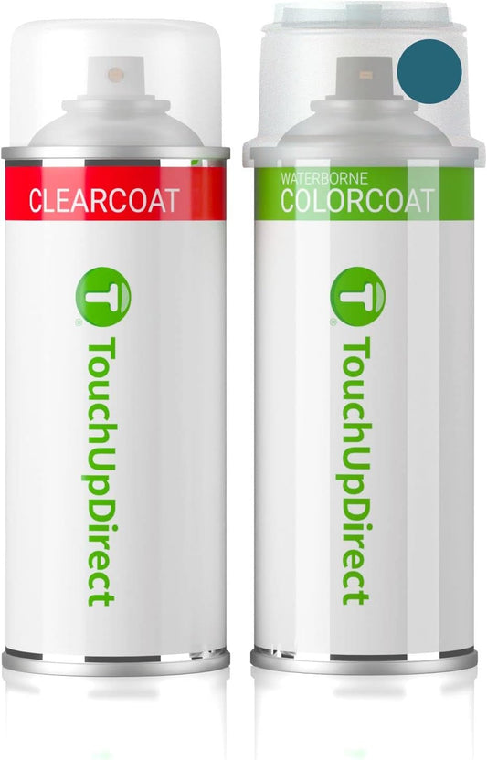 TouchUpDirect 8T7 Blue Streak Metallic Compatible with Toyota Exact Match Touch Up Paint Aerosol - Essential Kit