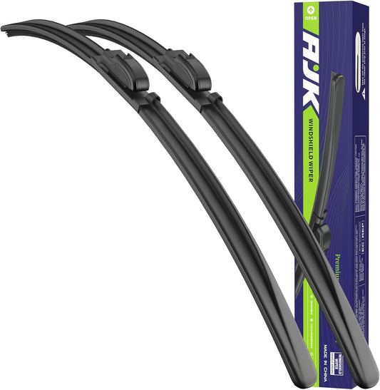 AJK Wiper Blades for Chevrolet Malibu 2013 2014 2015, 2 Piece All Weather OEM Quality Automotive Replacement Windshield Wiper Blades for My Car