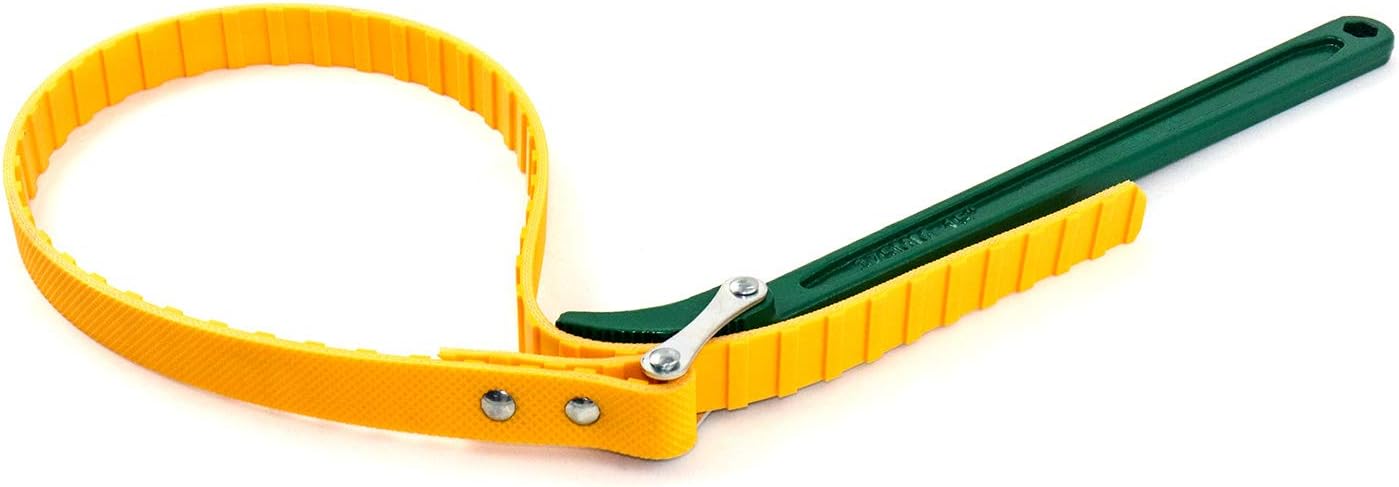 QWORK 15" Belt Strap Wrench, Multi-Purpose Adjustable Strap Oil Filter Wrench with 35 7/16" Capacity