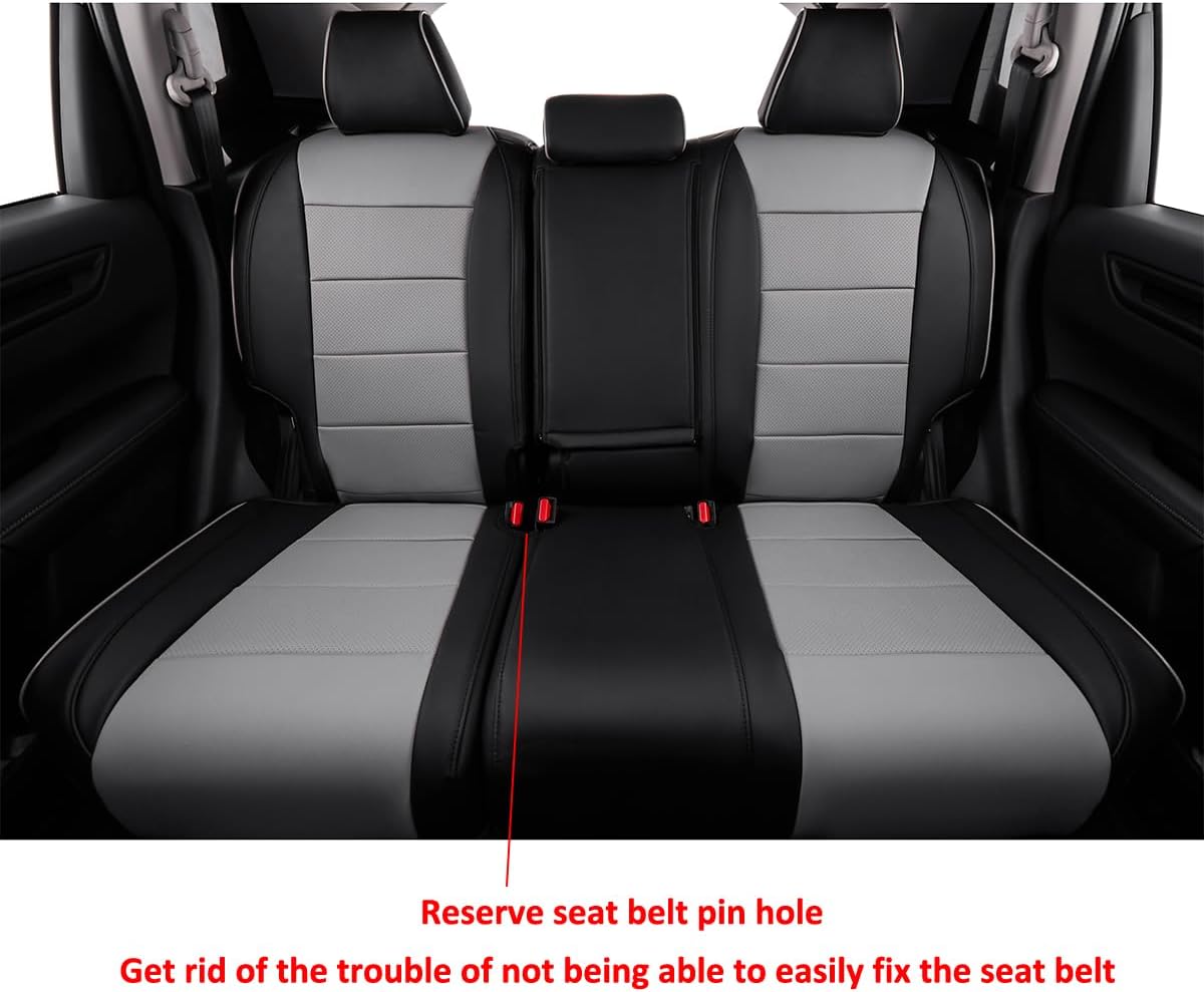 EKR Sportage Seat Covers Custom Fit for KIA Sportage Hybrid EX/SX Prestige & Plug-in Hybrid X-Line/X-Line Prestige 2023-2026 Leather Car Seat Cover Full Set-Faux Leather (Black/Gray)