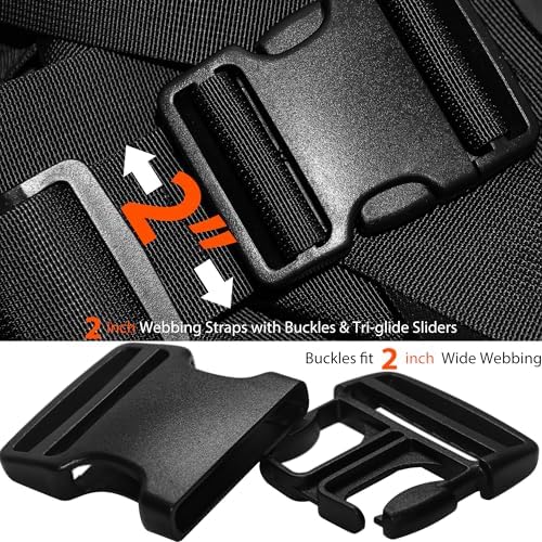 2" Straps and Buckles Set: 6 Yard Nylon Webbing 2 inch Wide, 4 Pack Side - Image 4
