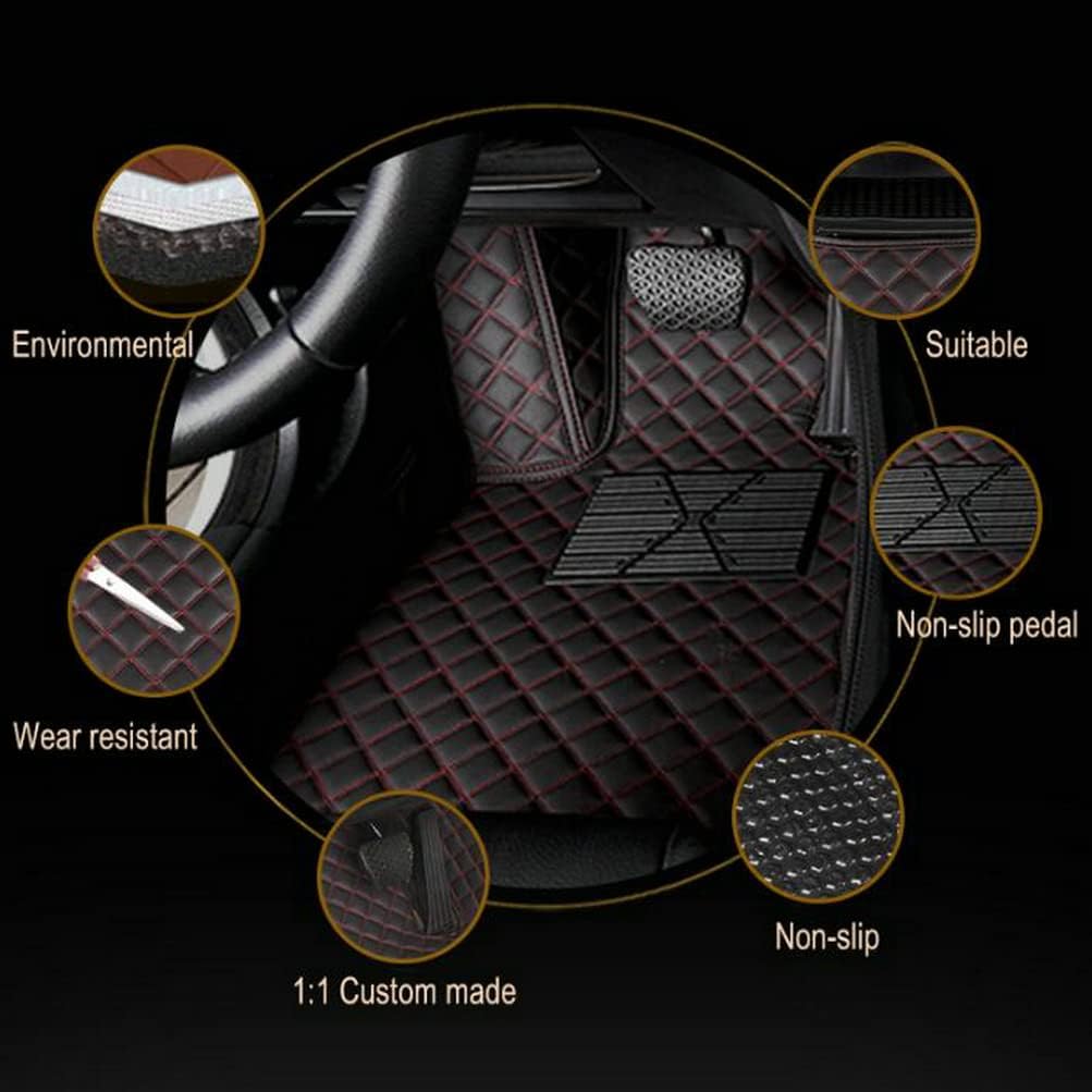 TAHALICustom Colors Car Floor Mats Black Pink for 99.9% Sedan SUV Sports， All-Weather Liners Car Floor mat，Luxury Leather Automotive Floor Mats (Grey Black,3D Floor Mats)