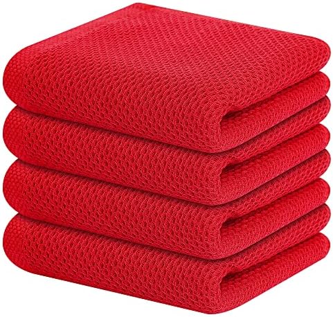 Kitinjoy 100% Cotton Waffle 4-Pack Kitchen Towels by Kitinjoy