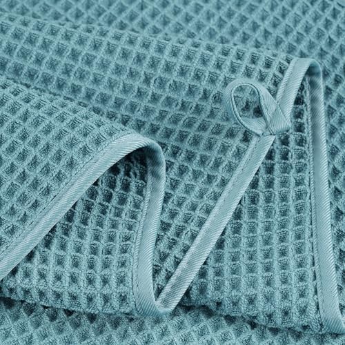 POLYTE 430 GSM Poly Blend Microfiber Quick Dry Waffle Bath Towel, 30x60 in - Image 4