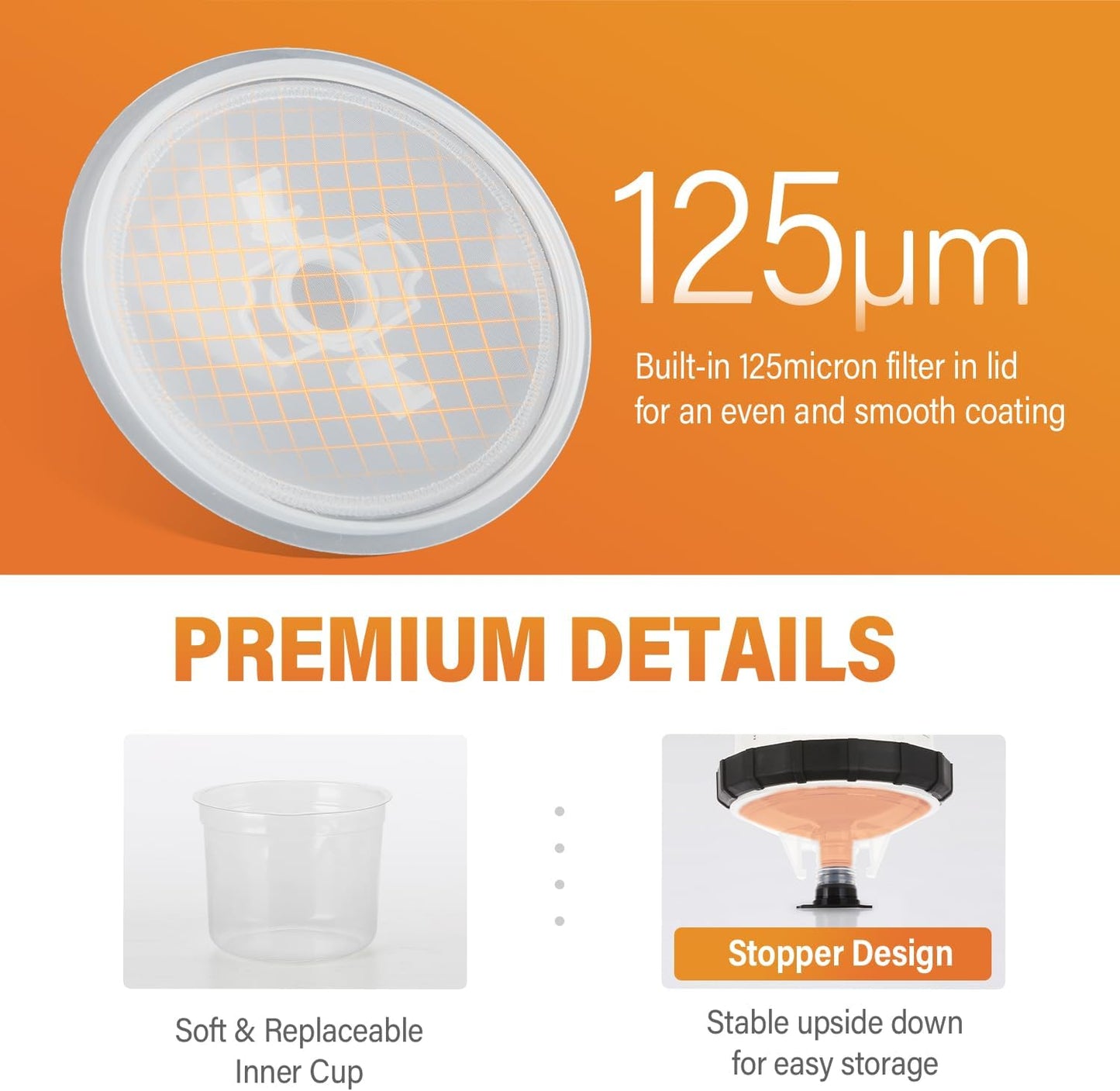 Disposable Paint Spary Gun Cups(200ML/6.7OZ), Spray Paint Cup Kit with 50 Cup Liners, 50 Lids, 20 Sealing Plugs, 1 Retainer Ring, 1 Hard Cup for Automotive Paint Gun